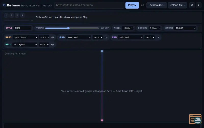 Screenshot of Music from Your Git History