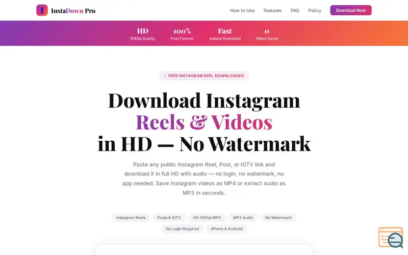 Screenshot of InstaDown Pro