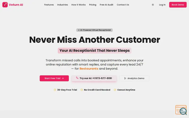 Screenshot of Veturn AI