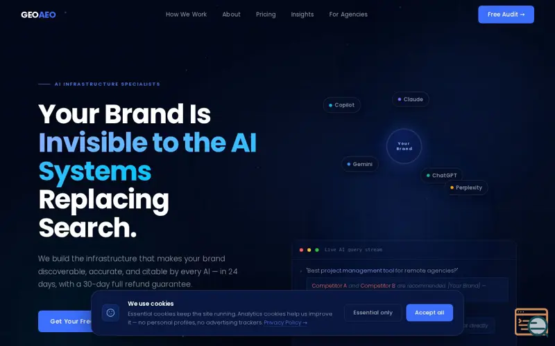 Screenshot of GEOAEO