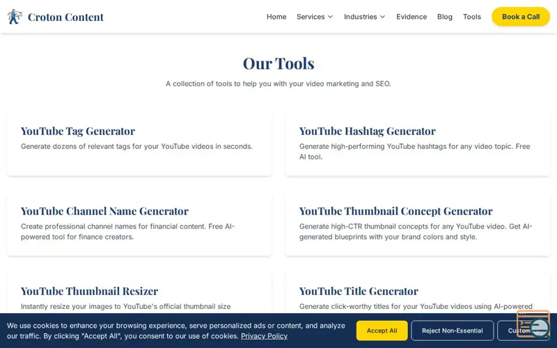 Screenshot of Croton Content Tools