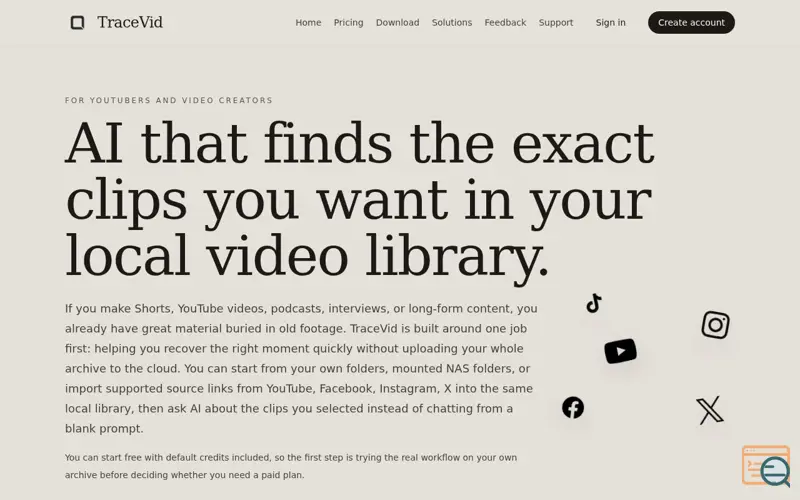 Screenshot of TraceVid