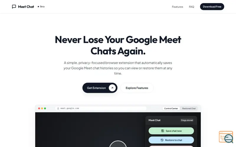 Screenshot of Meet Chat