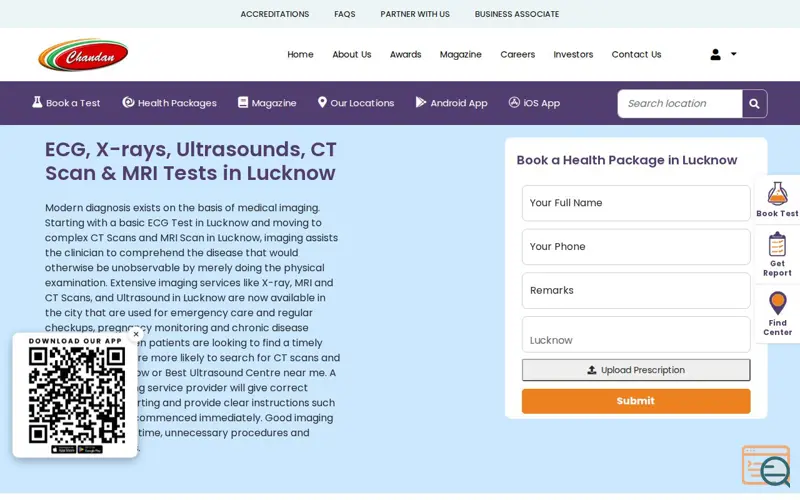 Screenshot of Chandan Diagnostic