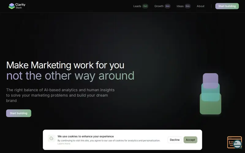 Screenshot of Clarity Stack