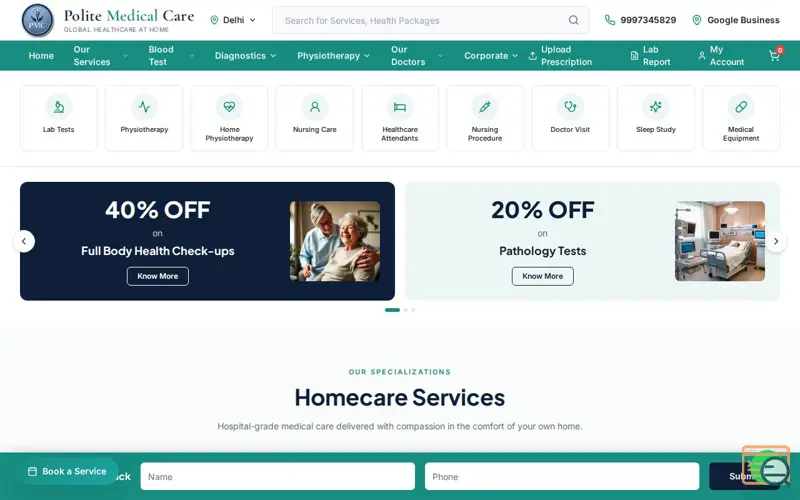 Screenshot of Polite Medical Care