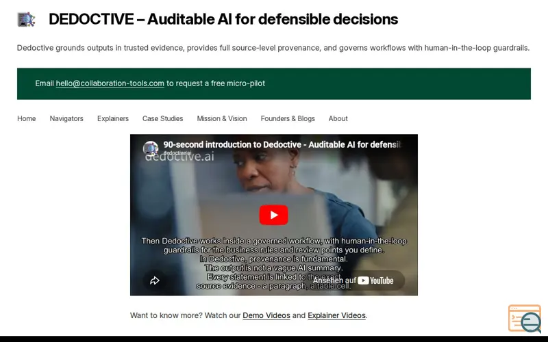 Screenshot of Dedoctive