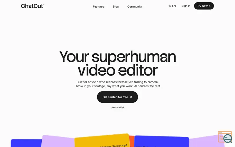 Screenshot of ChatCut, AI Video Editor, a launch using Canva