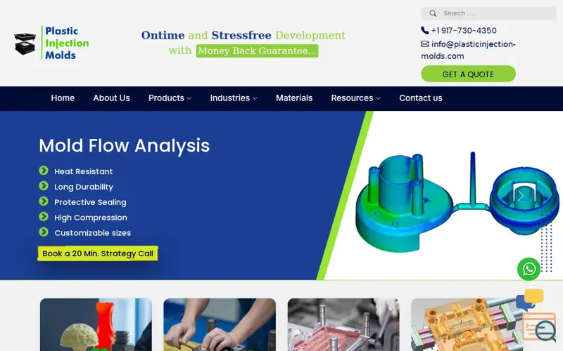 Screenshot of Plastic Injection Molds Manufacturer