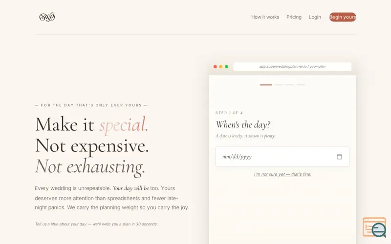 Screenshot of SuperWeddingPlanner