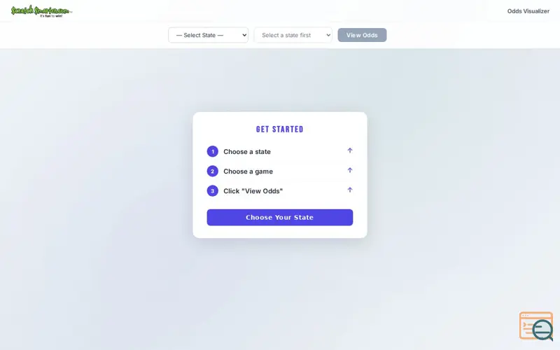 Screenshot of ScratchSmarter Odds Visualizer, a launch using DMARCLY