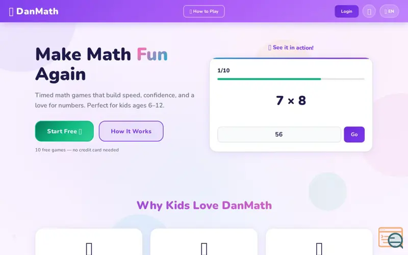 Screenshot of DanMath