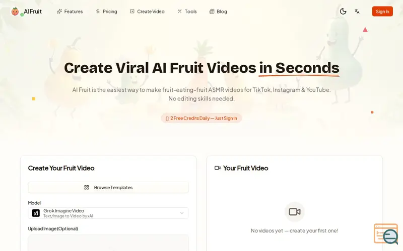Screenshot of AI Fruit