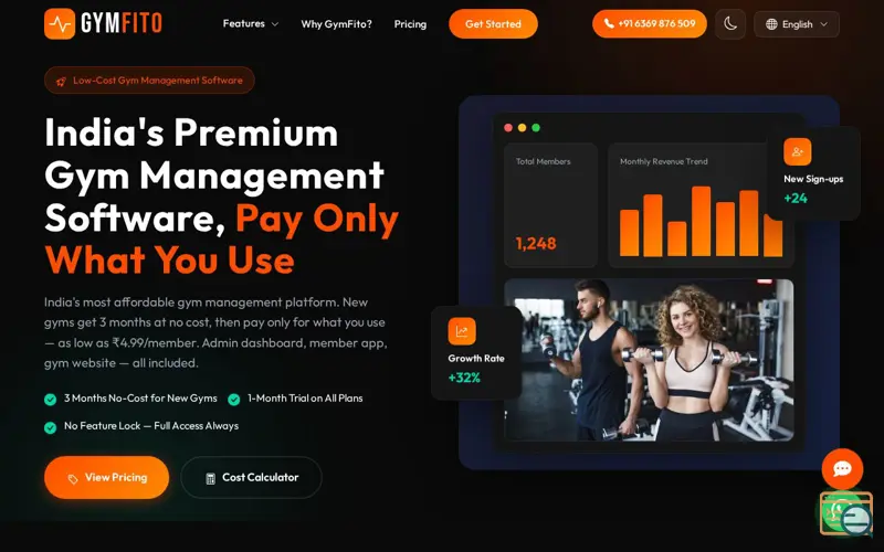 Screenshot of India's Affordable Gym Management 