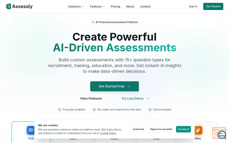 Screenshot of Assessly