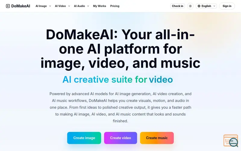 Screenshot of DoMakeAI