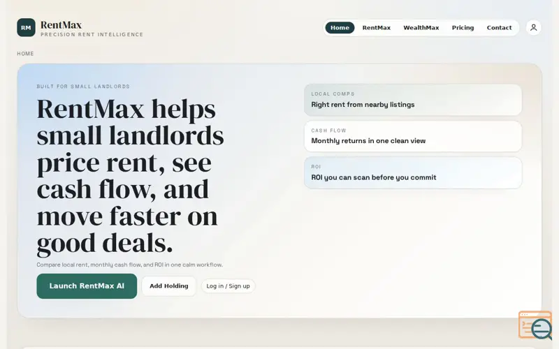 Screenshot of RentMax AI