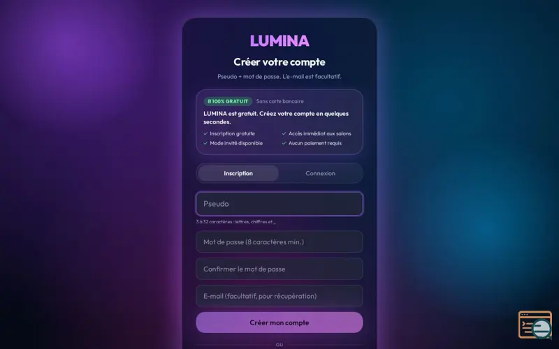 Screenshot of LUMINA - Online Tchat 