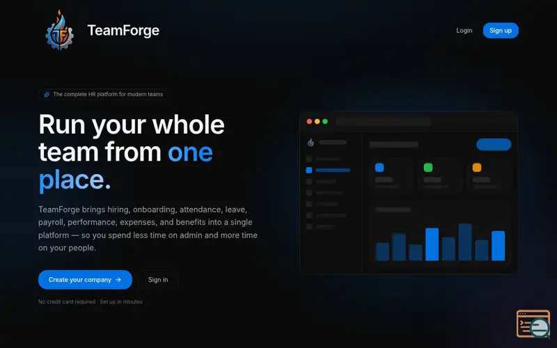 Screenshot of TeamForge