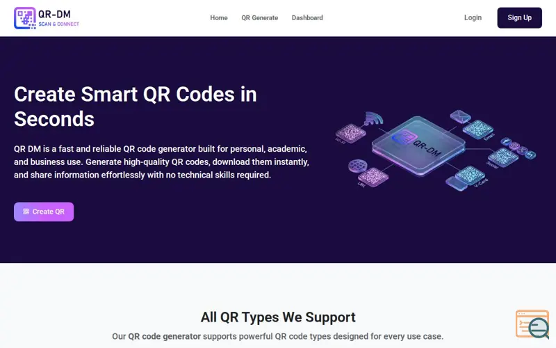 Screenshot of QR DM