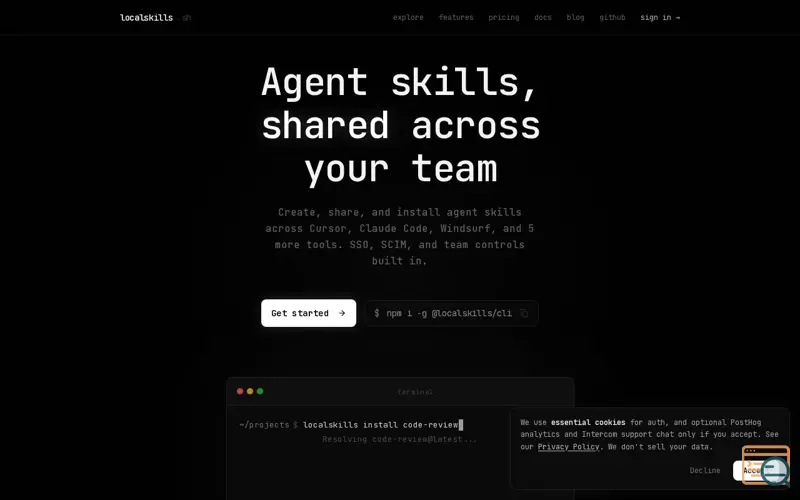 Screenshot of localskills.sh