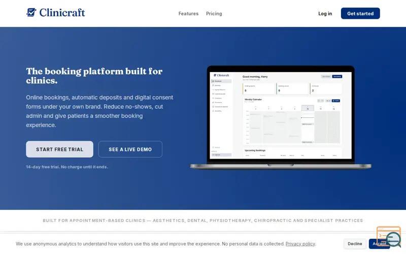 Screenshot of Clinicraft