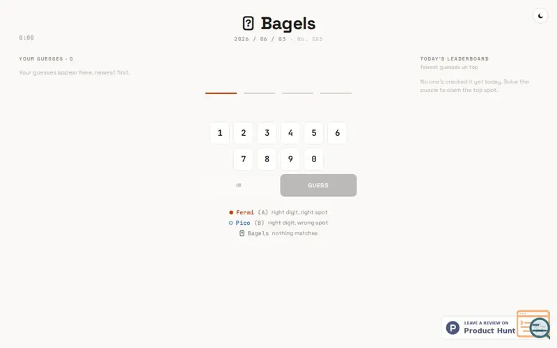 Screenshot of Bagels