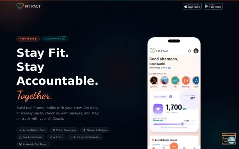 Screenshot of FIT PACT