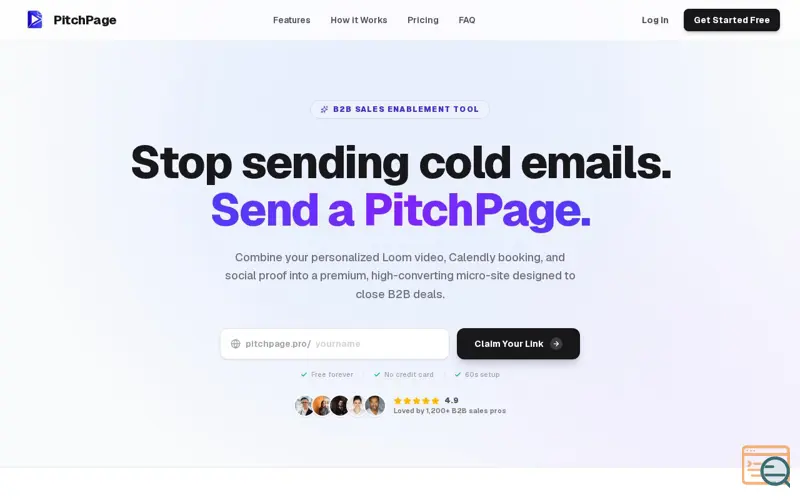 Screenshot of PitchPage