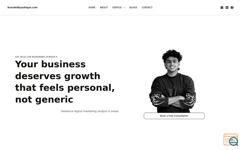 Screenshot of  digital marketing analyst in Oman