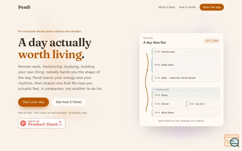 Screenshot of Pendi