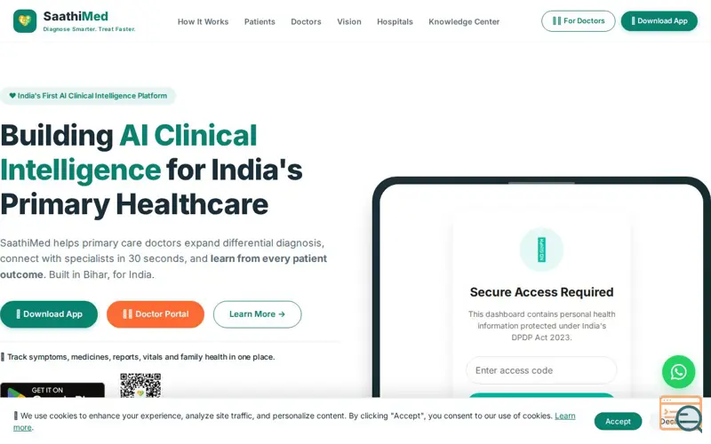 Screenshot of SaathiMed