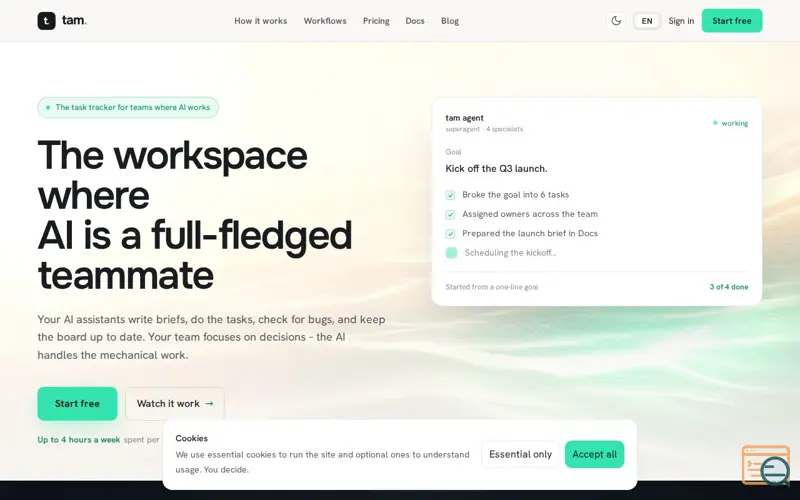 Screenshot of tam
