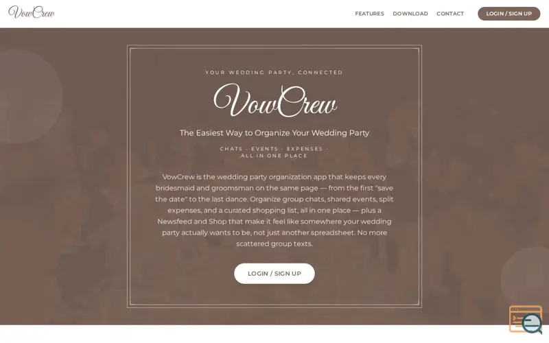 Screenshot of VowCrew — Your Wedding Party, Connected