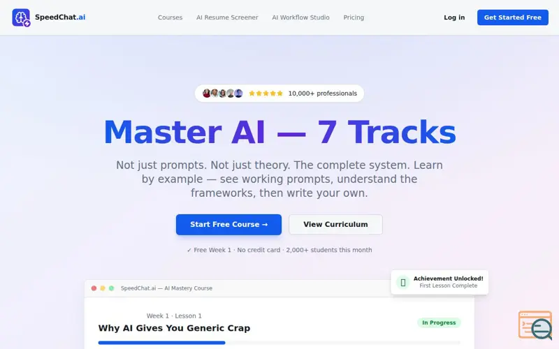 Screenshot of SpeedChat Academy, a launch using EasyWP