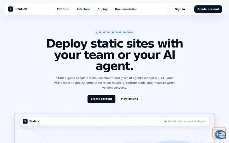 Screenshot of STATICX