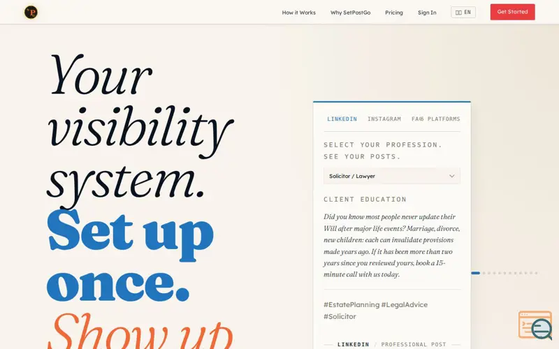 Screenshot of SetPostGo