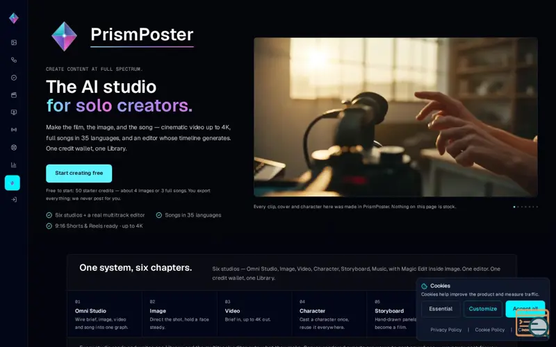 Screenshot of PrismPoster
