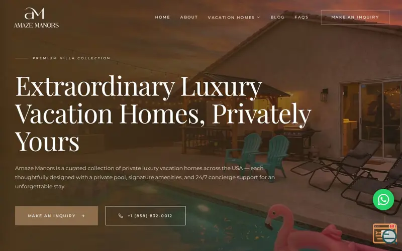 Screenshot of Amaze Manors, a launch using Click to Chat