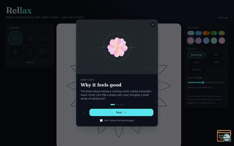Screenshot of Rellax