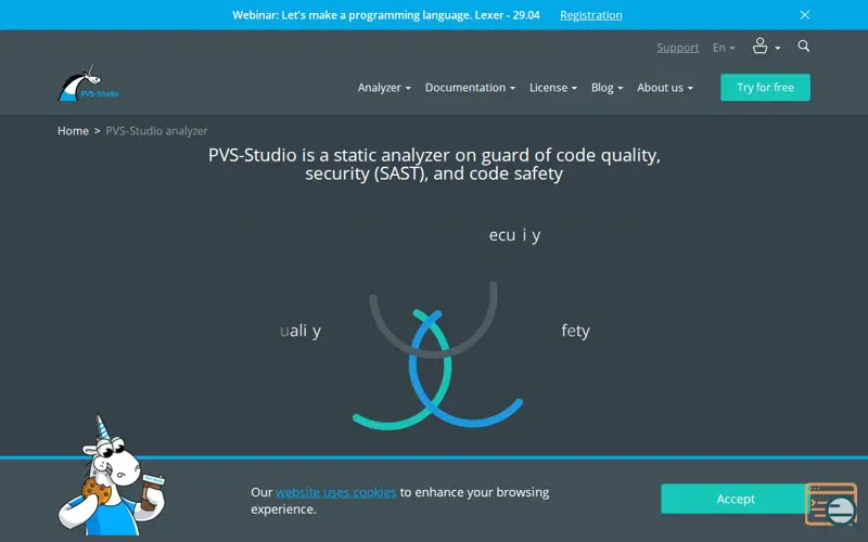 Screenshot of PVS-Studio, a launch using VK