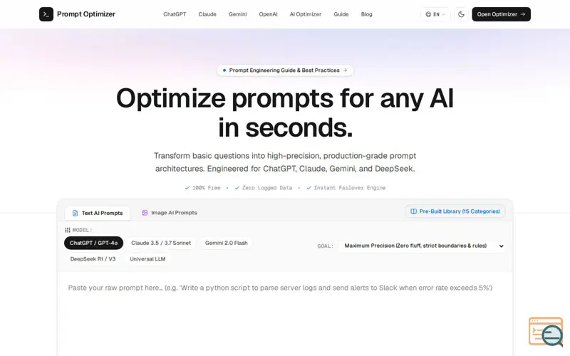 Screenshot of Prompt Optimizer