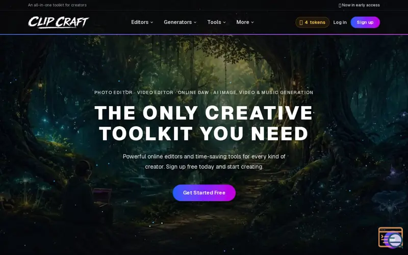 Screenshot of ClipCraft AI: The creative toolkit for creators