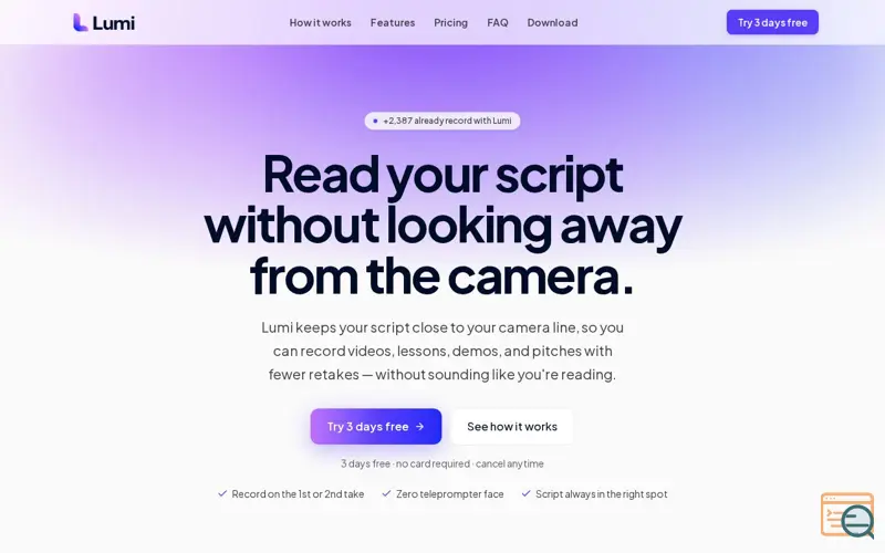 Screenshot of Lumi - Teleprompter + Recorder 