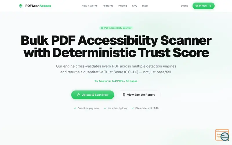 Screenshot of PDFScanAccess