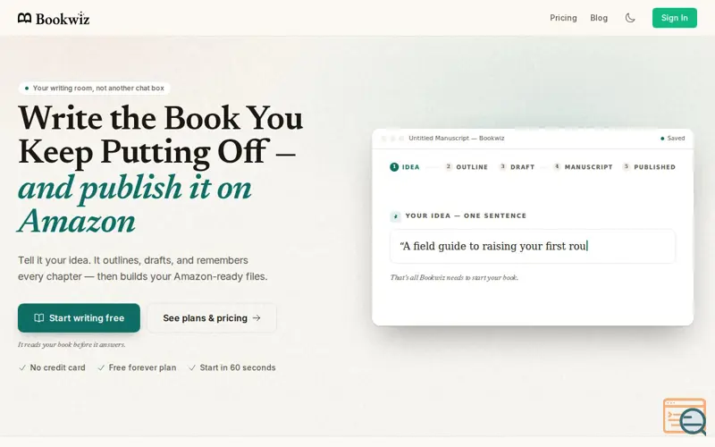 Screenshot of Bookwiz