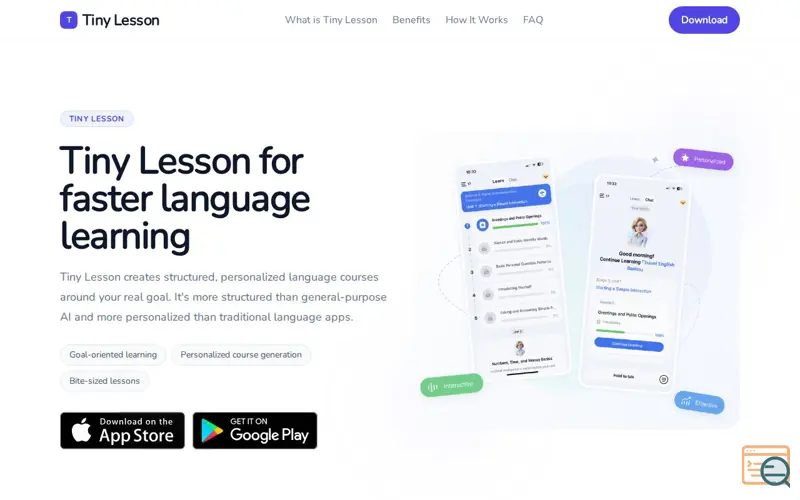 Screenshot of Tiny Lesson