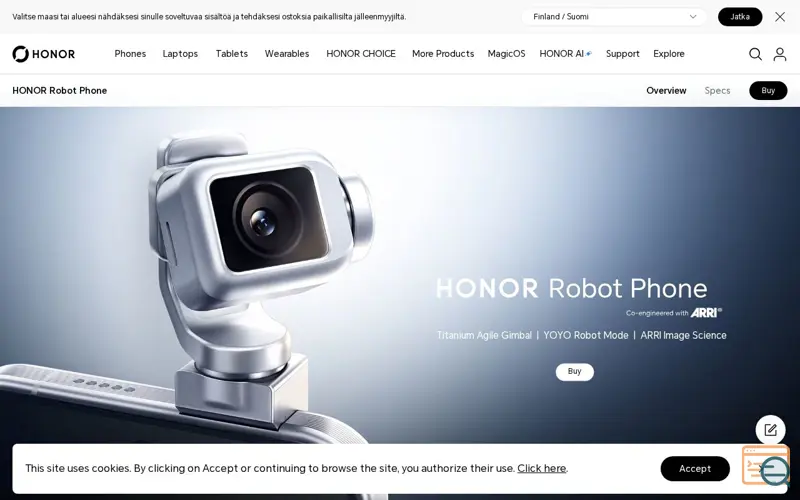 Screenshot of HONOR Robot Phone, a launch using Figma