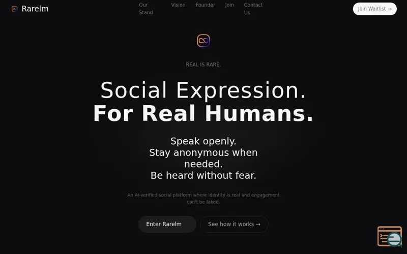 Screenshot of Rarelm : Real Is Rare
