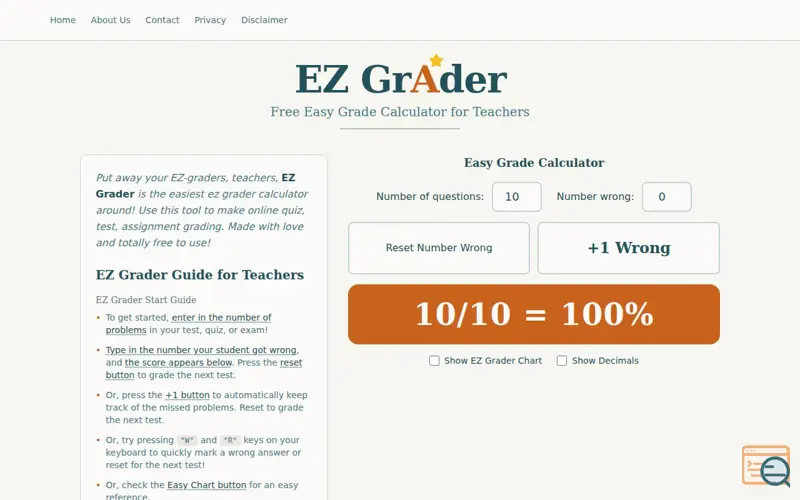 Screenshot of EZ Grader